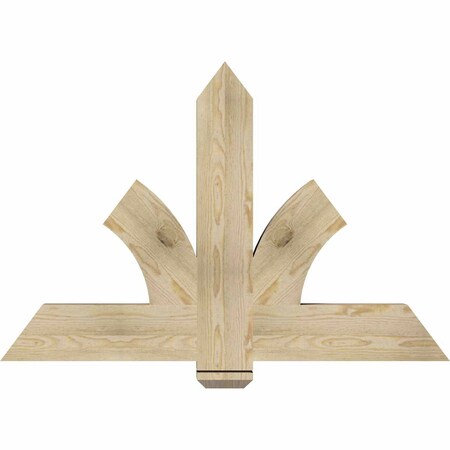 Ekena Millwork Redmond Rough Sawn Timber Gable Bracket, Douglas Fir, 48"W x 32"H x 4"D x 6"F, 16/12 Pitch GBW048X32X0406RED00RDF